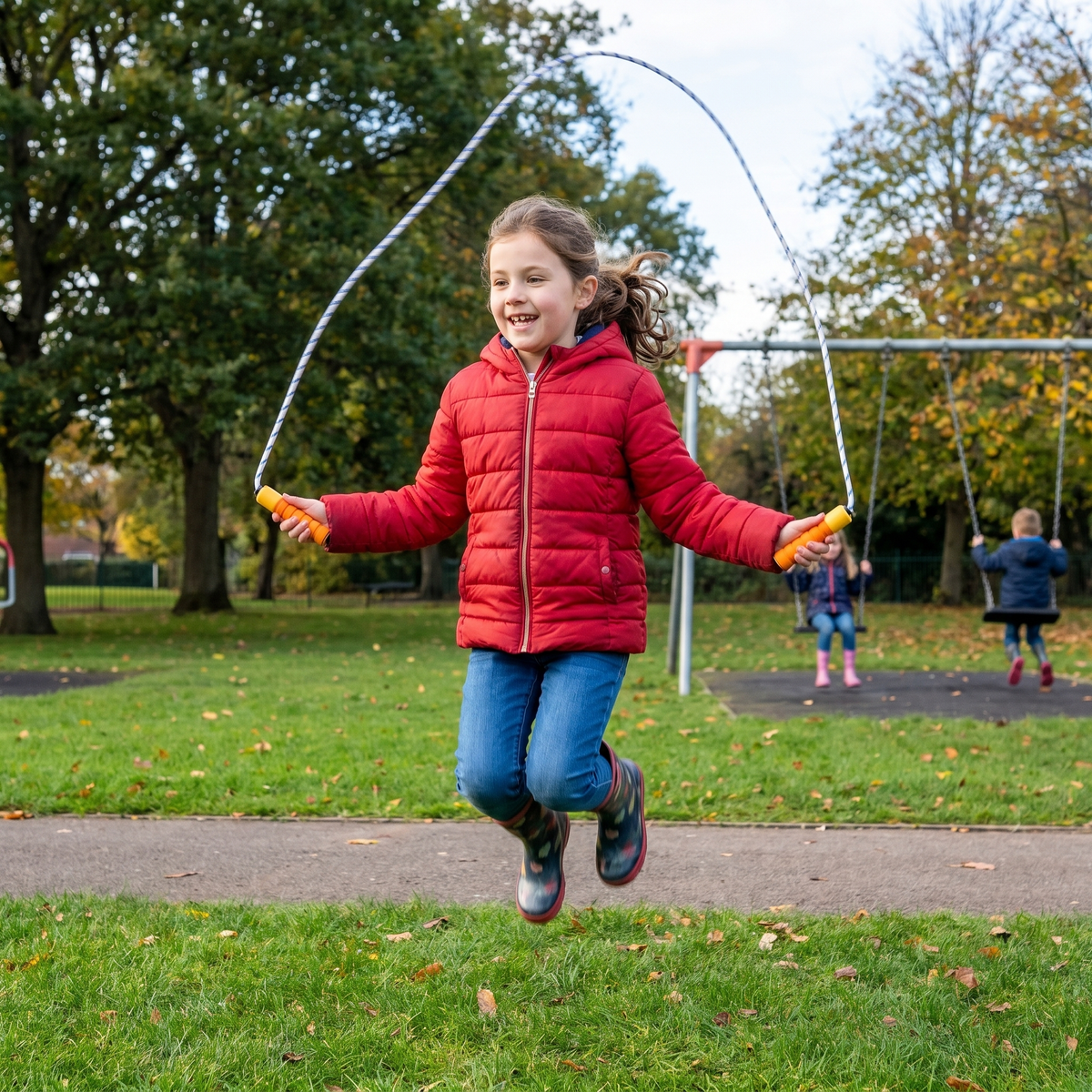 Children's Skipping Rope with Counter, Soft Handle & 2.4m Rope – Assorted Colours, SKU 0378 A