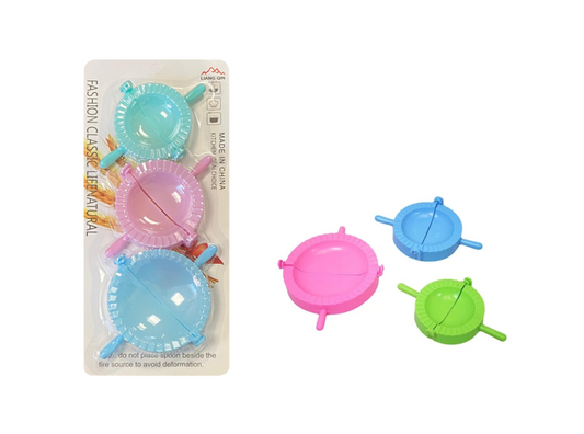 Plastic Dumpling Pastry Mould Maker Folder Set of 3 Assorted Sizes and Colours 1046 A (Large Letter Rate)