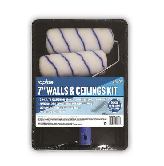 Rapide 7" Wall & Ceilings Paint Tray and Roller Set Kit 1087 (Parcel Rate)