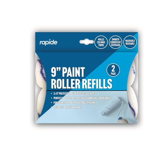 Rapide 9" Paint Roller Sleeve Refills Pack of 2 1099 (Parcel Rate)