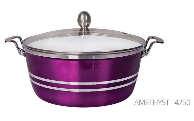 SQ Professional Metallic Die Cast Stockpot Set of 5 Amethyst 4250 A