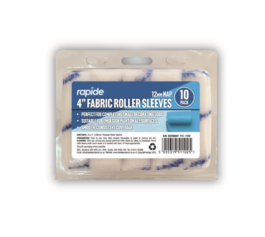 Rapide 4" Paint Roller Sleeve Refills Pack of 10 1102 (Parcel Rate)