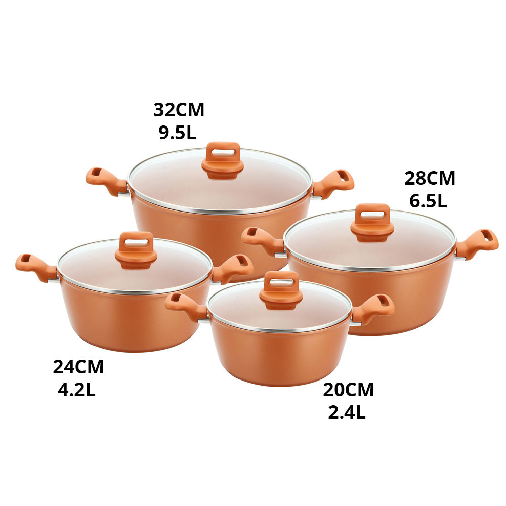 SQ Professional Zoya Forged Stockpot Set of 4 Copper 11712 (Big Parcel Rate)