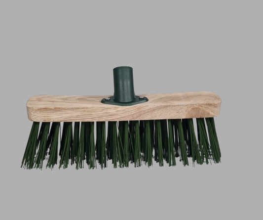 KP 12" PVC Synthetic Bristles Brush Broom Head Green 0899 / KPGREEN12S (Parcel Rate)