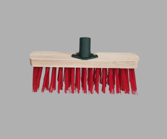 KP 12" PVC Synthetic Bristles Brush Broom Head Red 0813 / KPRED12S (Parcel Rate)