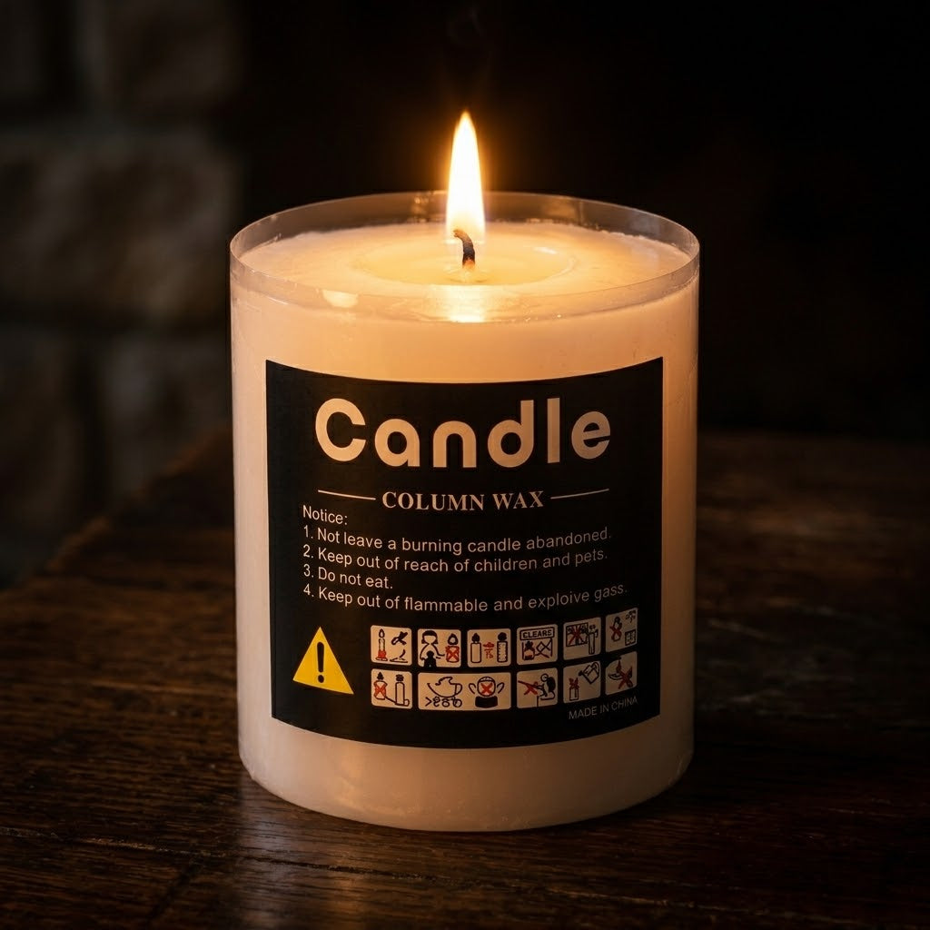 Wax Pillar Candle – Column Design, 6 x 6 x 16 cm, 323g SKU 8153