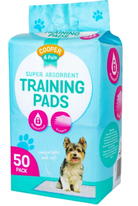 Puppy Training Pads 50 Pack, 60 x 45cm Absorbent Housebreaking Pads, SKU 323582