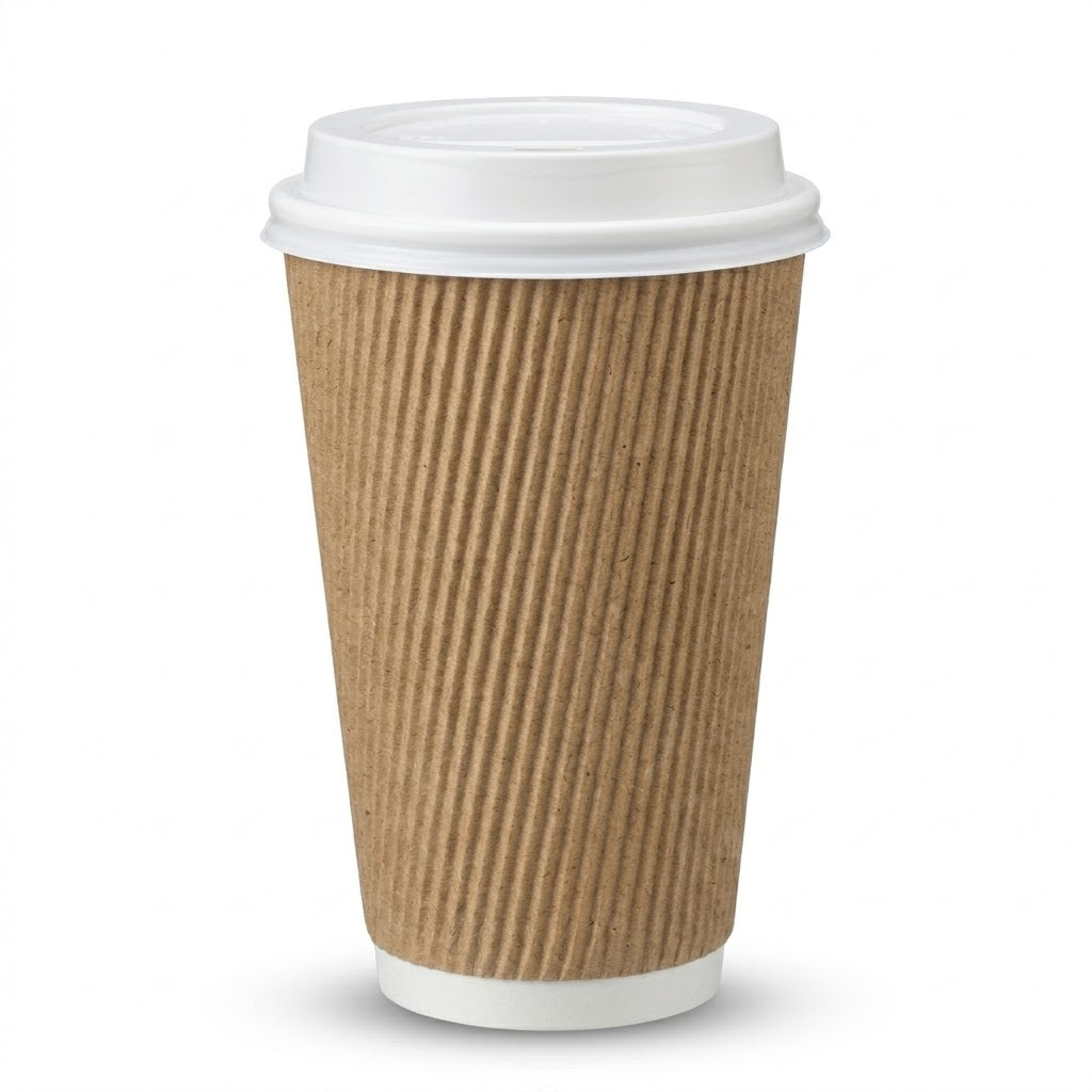 12 Oz Double Wall Paper Cups With Lids SKU MX6093