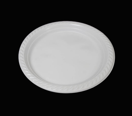 9" Reusable White Plastic Plate Pack of 12 THL2460 (Parcel Rate)