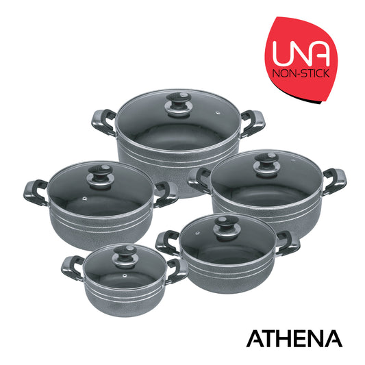 Una Non-stick Athena Stockpot Set of 5 18-20-22-24-26cm 2733 (Big Parcel Rate)