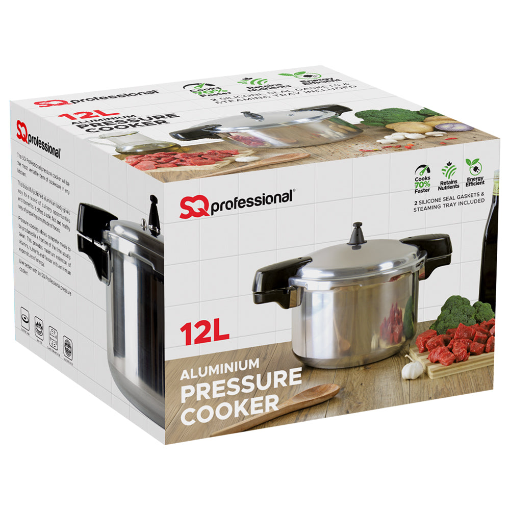 SQ Professional Aluminium Pressure Cooker 12 Litre 3053 (Big Parcel Rate)