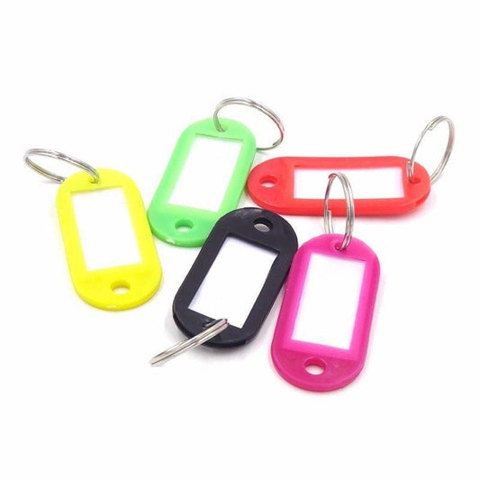 5 Pcs Key Ring Tags Assorted Colour Plastic 2392(large Letter)