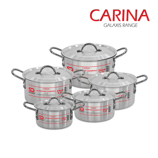 SQ Professional Galaxis Carina Aluminium Casserole Set of 5 18-20-22-24-26cm 2159 / 4881 (Big Parcel Rate)