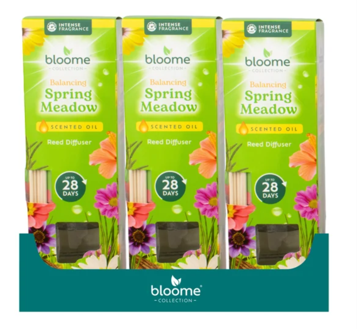 Reed Diffuser for Continuous Home Fragrance Bloome Balancing Spring Meadow Scented Oil 30ml 28 Days SKU MW-5056683934854-PP