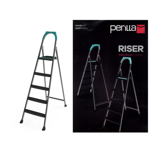 4 + 1 Perilla Riser Metal Indoor Outdoor Step Ladder 51304 L5 (Big Parcel Rate)