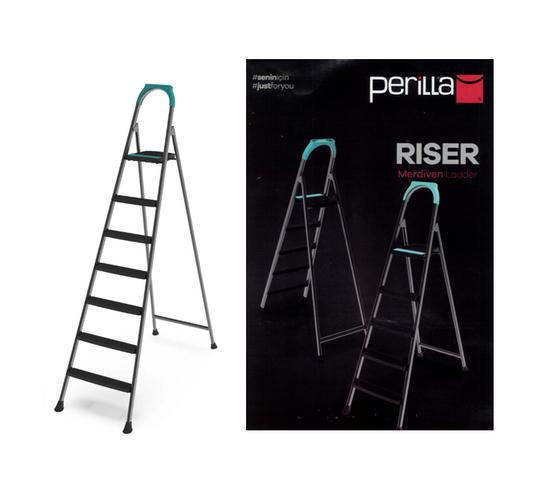 6 + 1 Perilla Riser Metal Indoor Outdoor Step Ladder 51306 L7  (Big Parcel Rate)