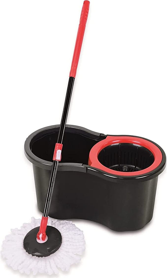 Lodos Plastic Spinning Mop and Bucket Set 12L Black MR116 / ZP280 (Big Parcel Rate)