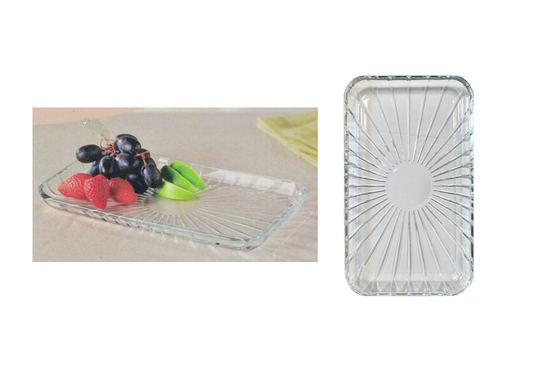 PB Glass Elegant Rectangular Service Plate Tray 276 x 162mm 54883 (Parcel Plus Rate)