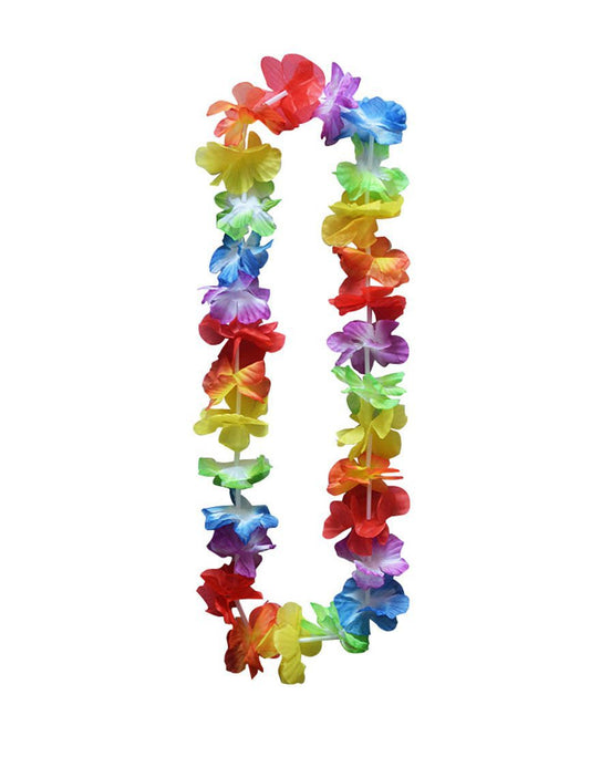 Plastic Rainbow Hawaiian Flowers Hula Lei Garland 90 cm 5898 A (Parcel Rate)
