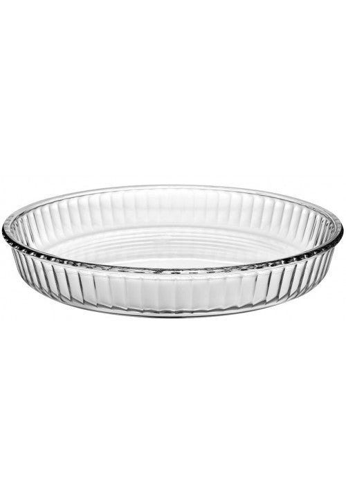 PB Borcam Round Glass Desserts Flan Cheesecake Tart Dish 2.95 Litre 32cm x 5cm 59014 (Parcel Plus Rate)