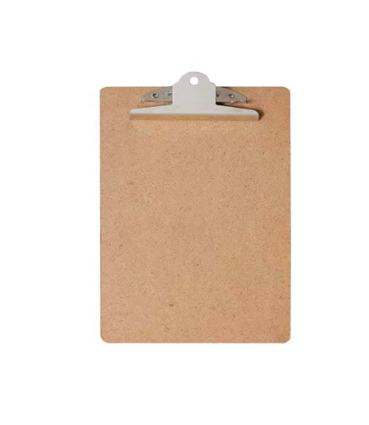 A4 Wooden Paper Menu Clipboard School Office Chrome Clip 31cm x 23cm 5926 (Large Letter Rate)