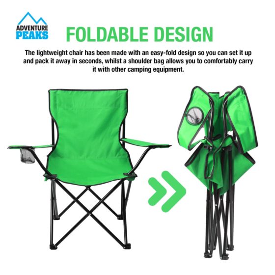 Foldable Outdoor Garden Camping Chair 50 x 50 x 80 cm Green 6620