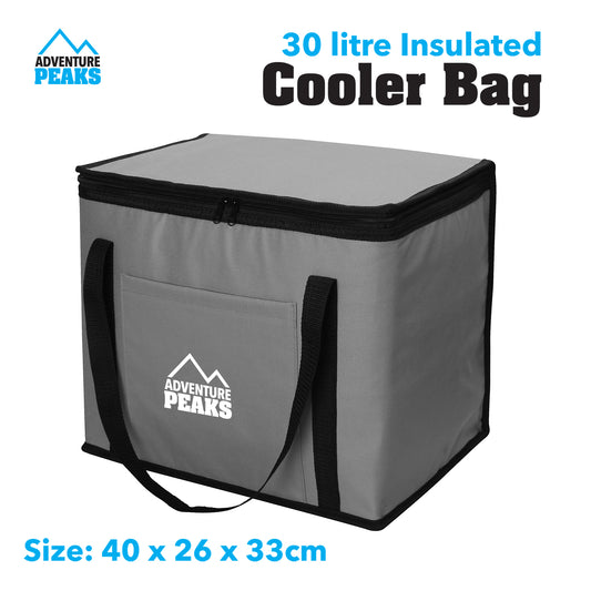 Insulated Camping Cooler Bag 30L 40 x 26 x 33cm Grey 6633 (Parcel Rate)
