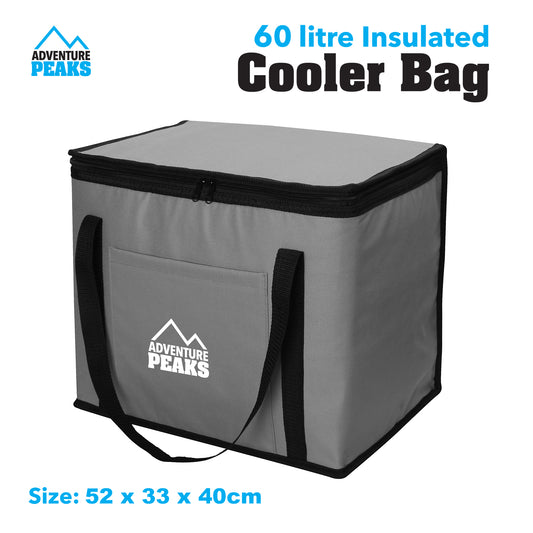 Insulated Camping Cooler Bag 60L 52 x 33 x 40cm Grey 6635 (Parcel Rate)