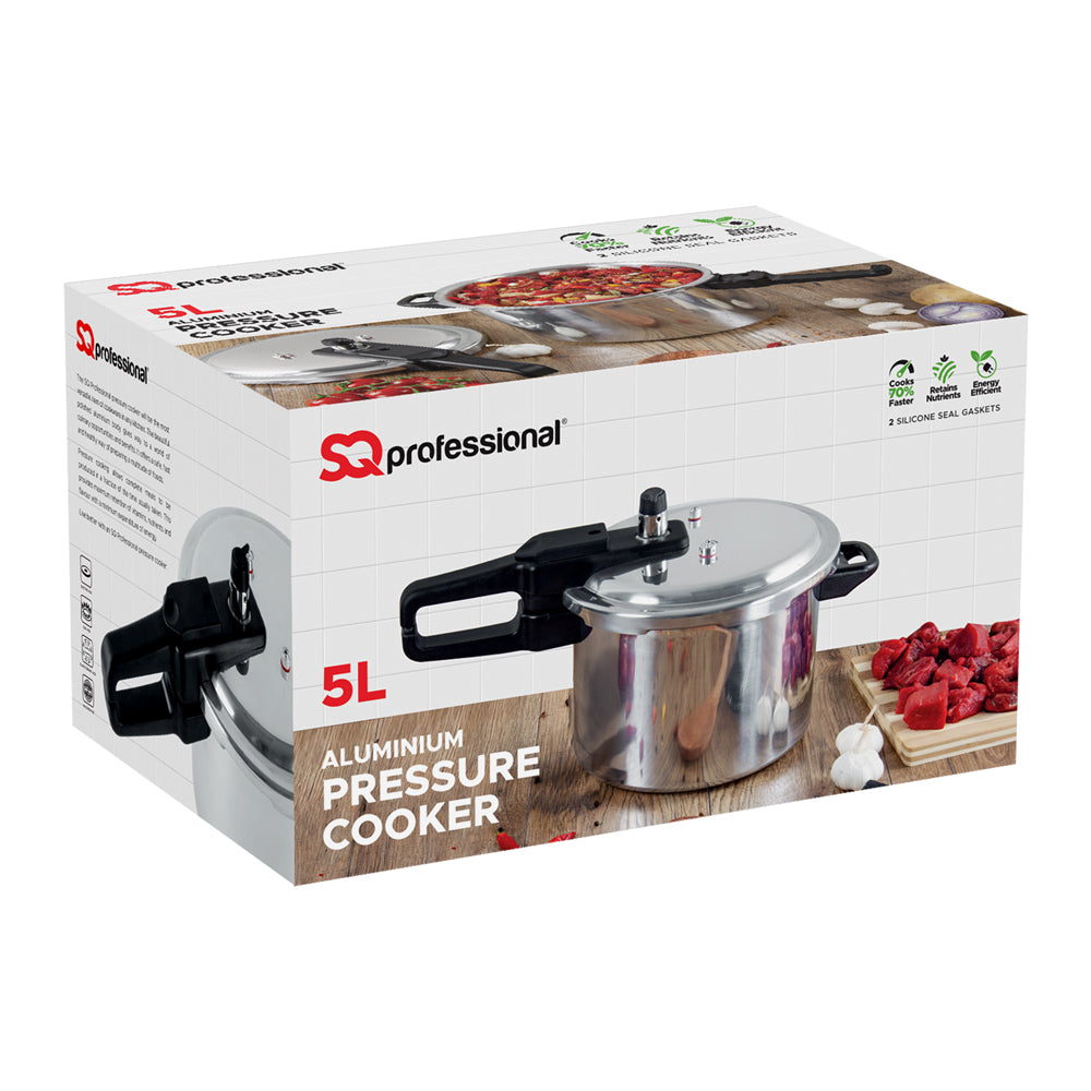 SQ Professional Aluminium Pressure Cooker 5 Litre 6734 (Big Parcel Rate)