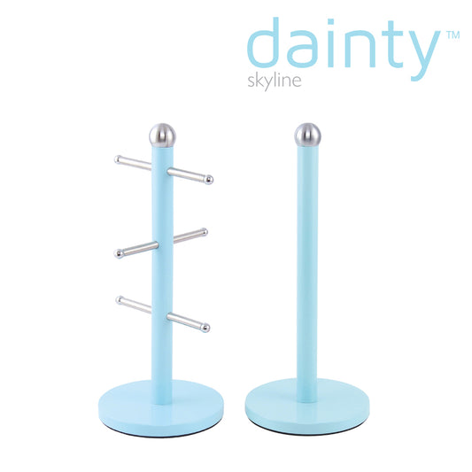 Dainty Kitchen Roll Holder & Mug Tree Skyline Blue 2704 / 6736 A (Parcel Rate)