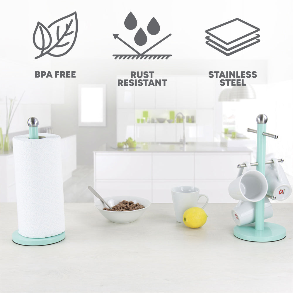 Dainty Kitchen Roll Holder & Mug Tree Seafoam Mint Green 2706 / 6738 A (Parcel Rate)