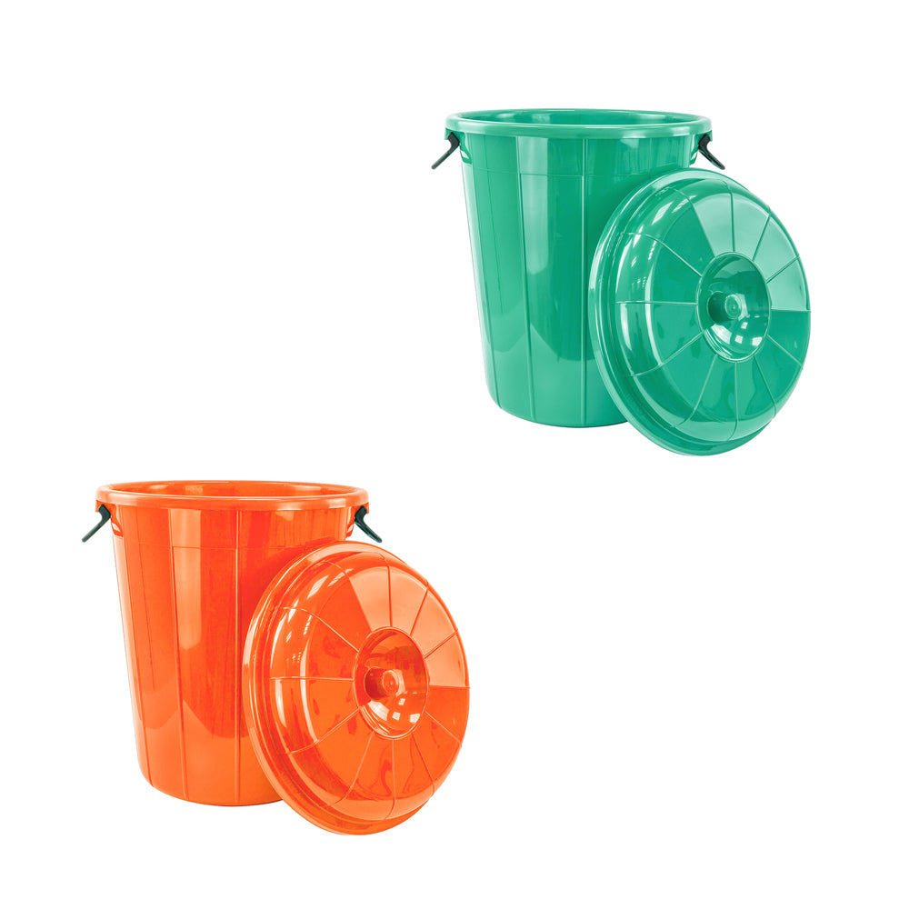 Plastic Eco Storage Drum Bin Bucket with 2 Side Handles 40L Assorted Colours 7704 (Big Parcel Rate)
