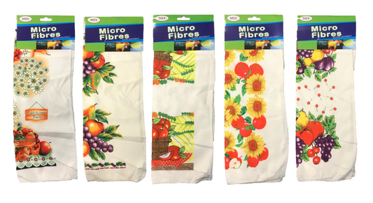 Microfibre Cleaning Cloth with Fruit Print 30 x 40 cm Assorted Designs 6981 (Parcel Rate)