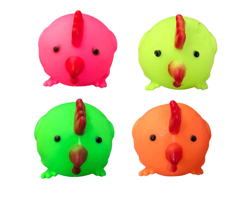 Pet Dog Toy Squeaky Round Chicken 7 x 9 cm Assorted Colours 7092 (Parcel Rate)