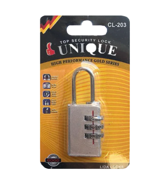 Metal Number Combination Padlock Assorted Colours 7160 (Parcel Rate)
