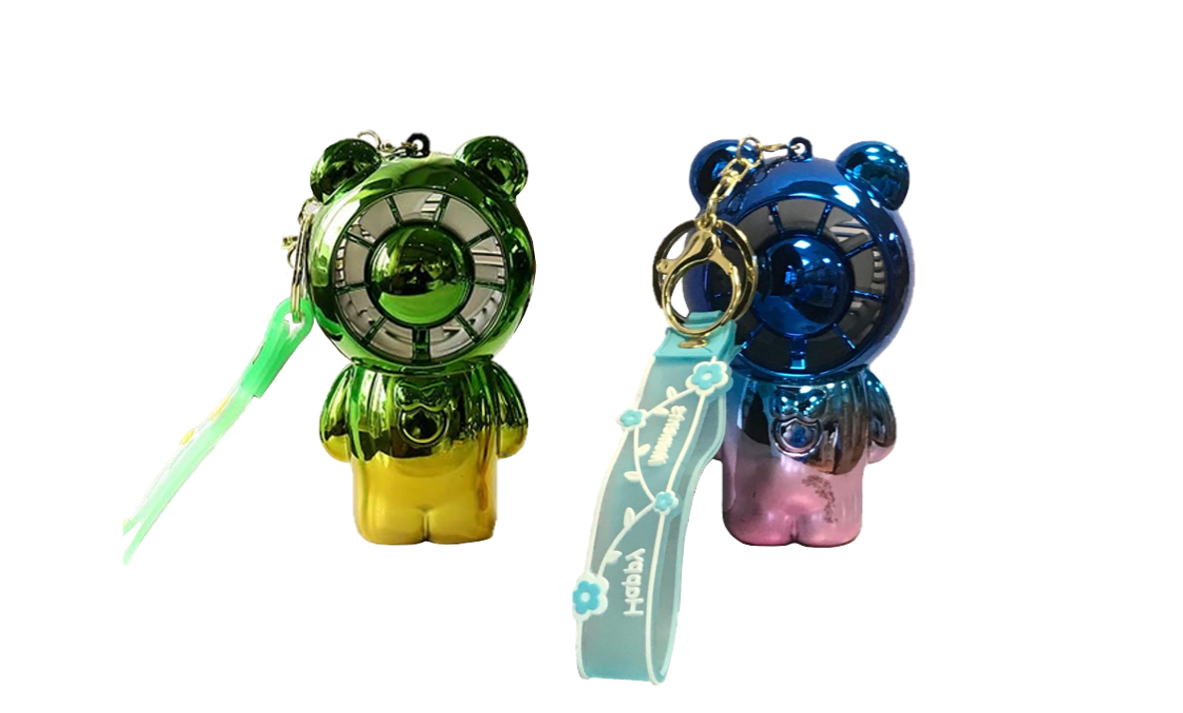 Mini Electric Hand Fan, Bear Shape, 6 x 12.3 x 5 cm, USB Rechargeable, Assorted Colours, SKU 7414B