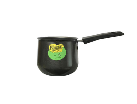 Small Tea / Coffee / Milk Pot Pan with Handle No. 8 10 x 20.5 x 8.5cm Black 7632 (Parcel Rate)