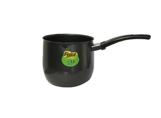 Tea / Coffee / Milk Pot Pan with Handle No. 12 12.8 x 26.3 x 11.5cm Black 7633 (Parcel Rate)