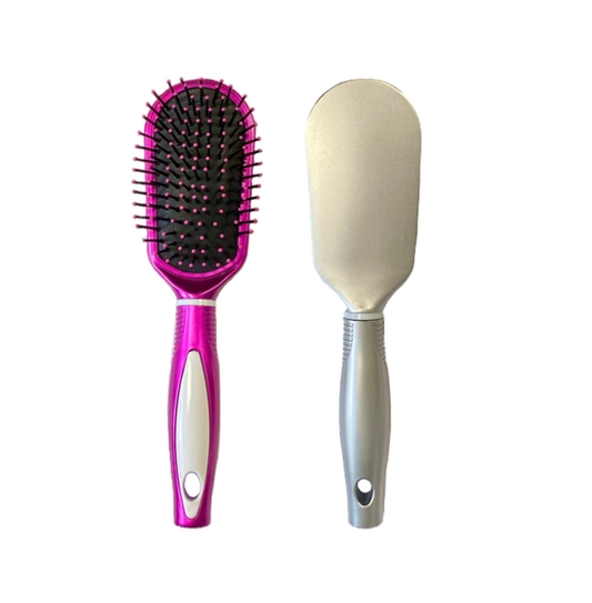Plastic Rounded Rectangular Hair Brush 23cm Assorted Colours 7839 (Parcel Rate)