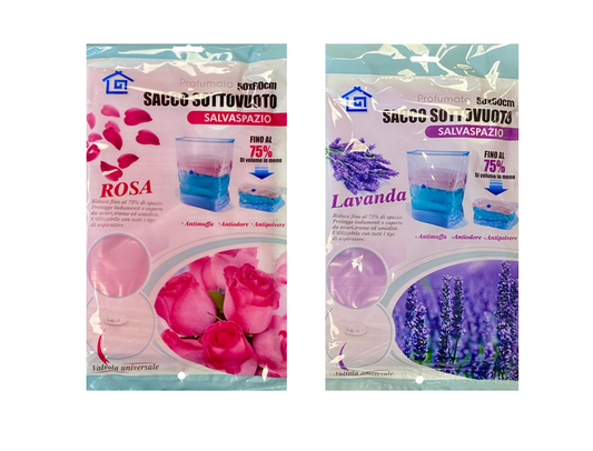 Floral Scented Clothes Storage Compressed Air Vacuum Bag 50 x 60cm Assorted Scents 7843 (Parcel Rate)