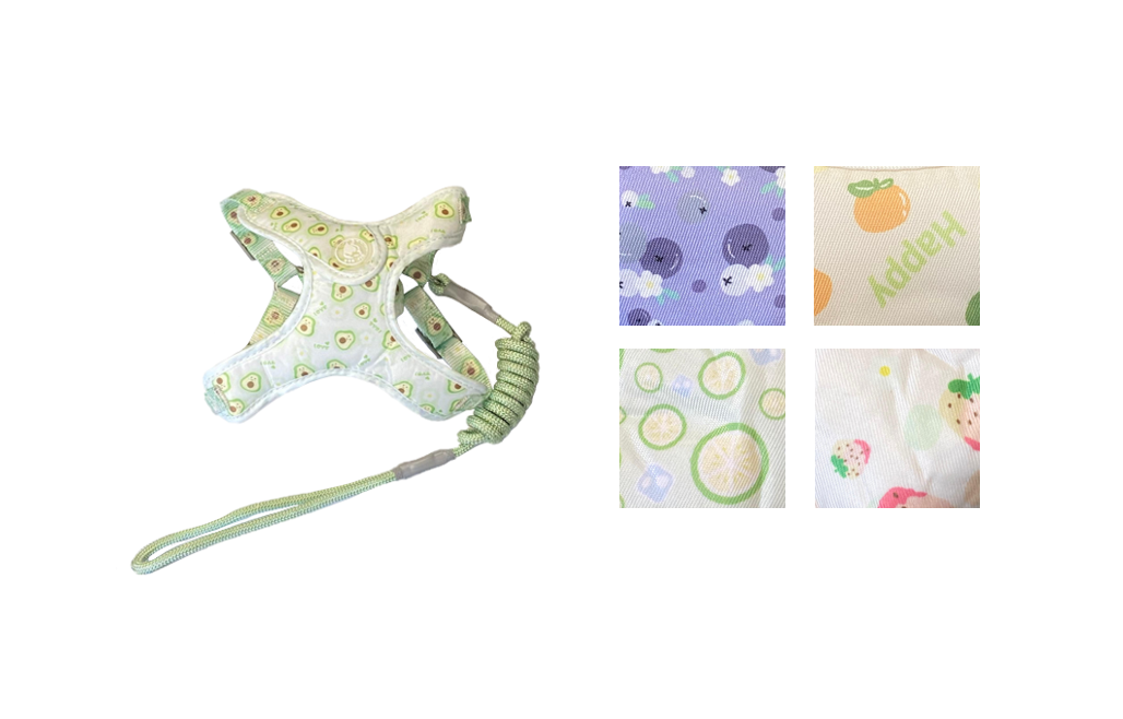 Pastel Dog Leash Lead with Soft Harness Vest with Bell 115cm Assorted Designs and Colours 7862 (Parcel Rate)