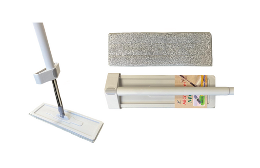 Foldable Microfibre Flat Floor Mop with Wringer Slider 130cm 7869 (Big Parcel Rate)