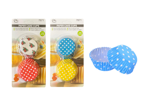 Paper Cupcake Muffin Cases Liners 100pcs Assorted Colours and Designs 7871 (Parcel Rate)