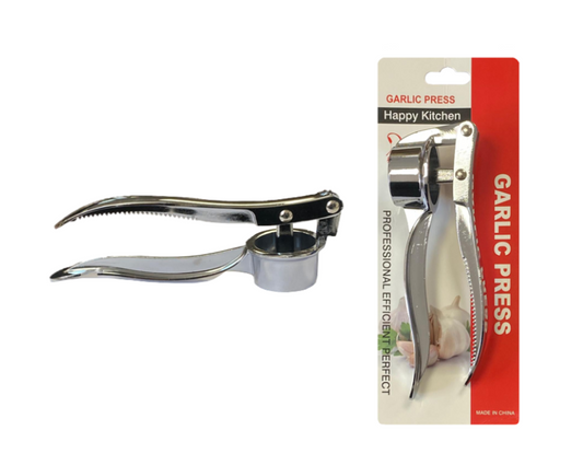 Metal Garlic Clove Squeezer Press Crusher with Toothed Handle 16.5cm 7872 (Parcel Rate)