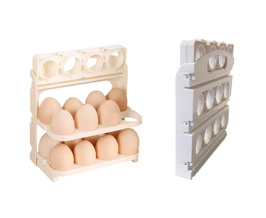 Foldable Plastic Refrigerator Egg Holder Storage Box Rack 3 Tier 24 Eggs 7881 (Parcel Rate)