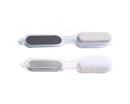 4 Sided Foot Heel Spa Pedicure Tool File with Pumice Stone File and Brush 7896 (Parcel Rate)