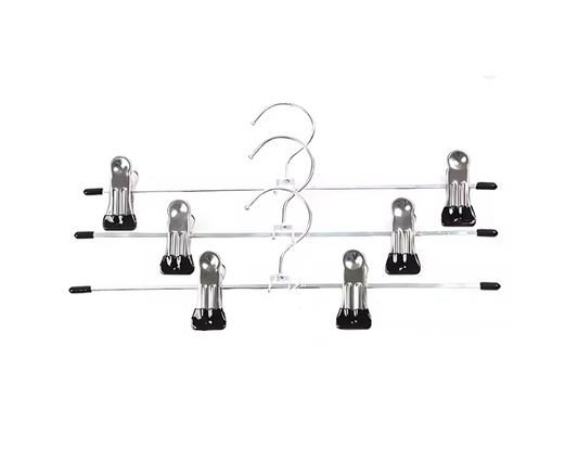 Metal Wardrobe Clothes Trousers Pants Skirt Hanger 28cm Pack of 3 7901 (Parcel Rate)