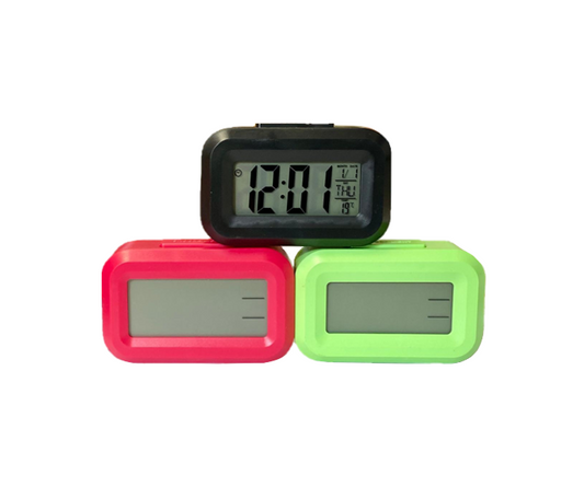 Mini Bedroom Digital Alarm Clock 8.9 x 5.5 x 2.8cm Assorted Colours 7910 (Parcel Rate)