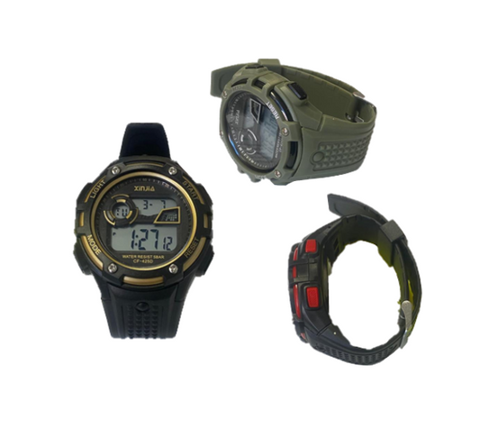 Xinjia Water Resistant Plastic Digital Sports Watch CF425D Assorted Colours 7912 (Parcel Rate)
