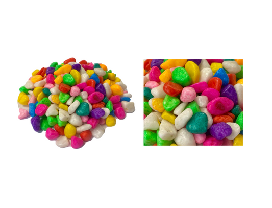 Bag of Small Aquarium Fish Tank Coloured Stones Assorted Sizes 4479 / 7925 (Parcel Rate)